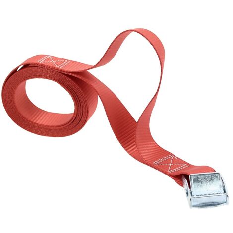 Sangles de portage polypropylène à poignée, coloris rouge, largeur 25 mm, longueur 2,50 m, sachet de 2 pièces - LECUYER