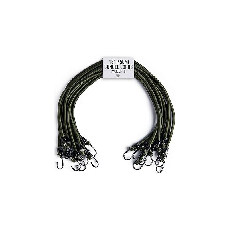 Lntyq - Sangles de serrage 18' (45CM) - Paquet de 10 - Crochet tendeur - Tendeurs avec crochets pour bagages, barres de toit, camping - Résistance