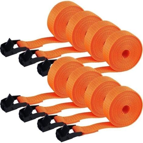 Sangles de Serrage - Non spcifi - Lot de 8 - 2m - 250 kg - Boucle en alliage de zinc
