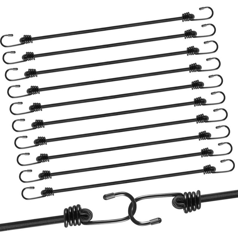 Sangles de Serrage Tendeurs Elastique avec Crochets,12 Pièces 30CM Elastique Résistant Sandow Elastique pour Sécuriser Les Bagages, Les