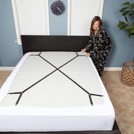 Sangles de suspension pour drap de lit – Sangles de support pour drap de lit croisées – Noir