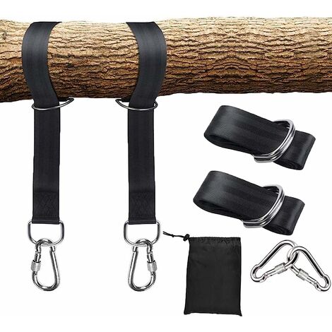 Sangles de Suspension pour hamac Sangle Hamacavec Deux Crochets,Sangle Balancoire 2x150CM avec D-Ring, pour Hamac et Balancoire de Jardin, Balancoire de Jardin(1.5 Meter)