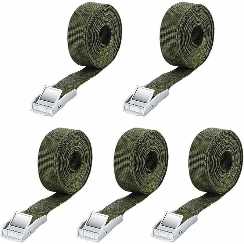 Sangles, Lot de 5 sangles d'arrimage avec boucle, Sangle à Cliquet Sangles, pour Transport Moto, Camion Sangle Arrimage, Sac à bagages/Équipement de
