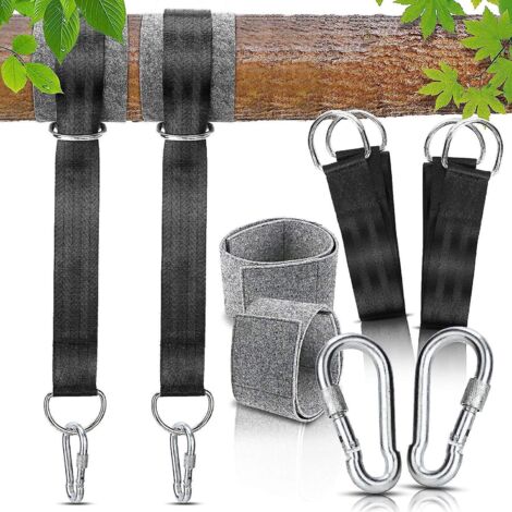 sangles Pour Hamacs D'extrieur, Longueur 150 Cm Avec Courroies De Suspension Pour Balanoires/ Protge Arbres, Capacit De Verrouillage Jusqu' 550 Kg