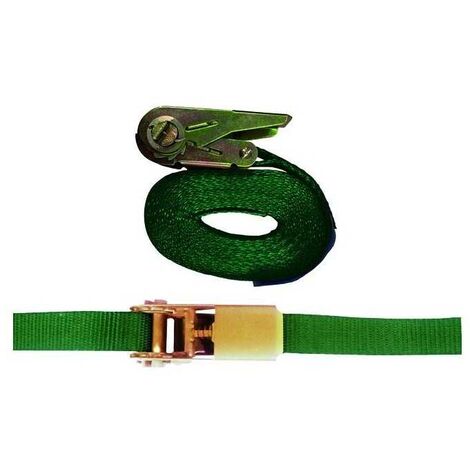Sangles simples Vigor Vert avec boucle à clic 25 mm 5 m