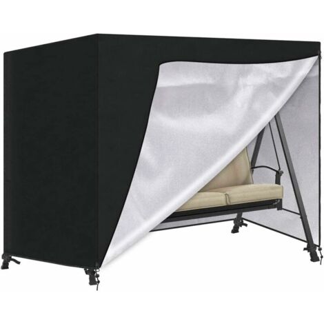 SanGlory Housse de Balancelle 3 Places Housse Protection pour Balancelle Jardin Imperméable Oxford Bâche de Balancelle Anti-UV Couverture de Protection Balançoire Extérieur (210x150x150cm)