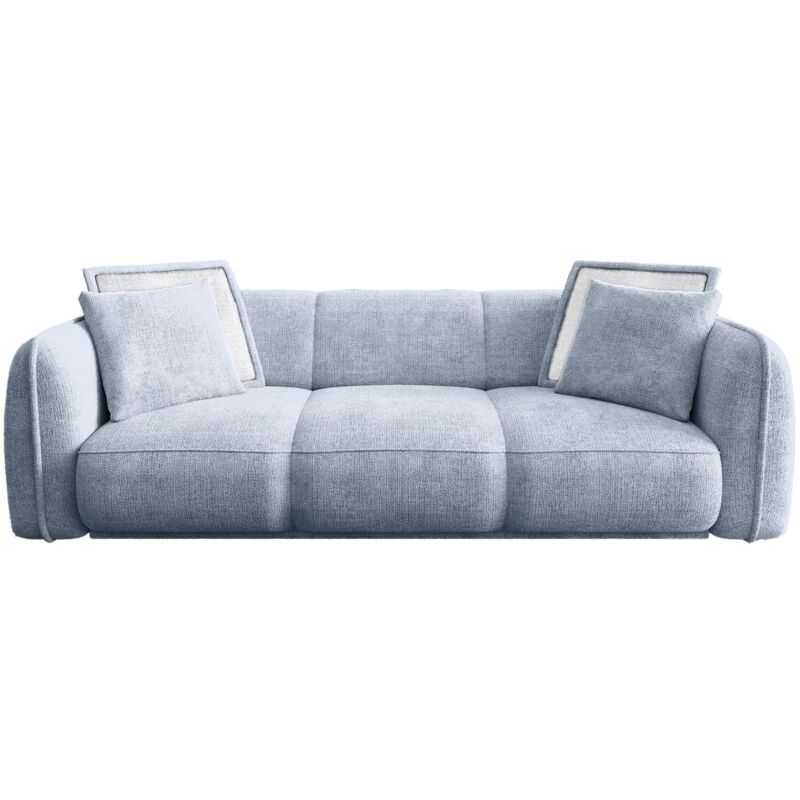 Mobilier Deco - sania - Canapé 3 places design en tissu bleu