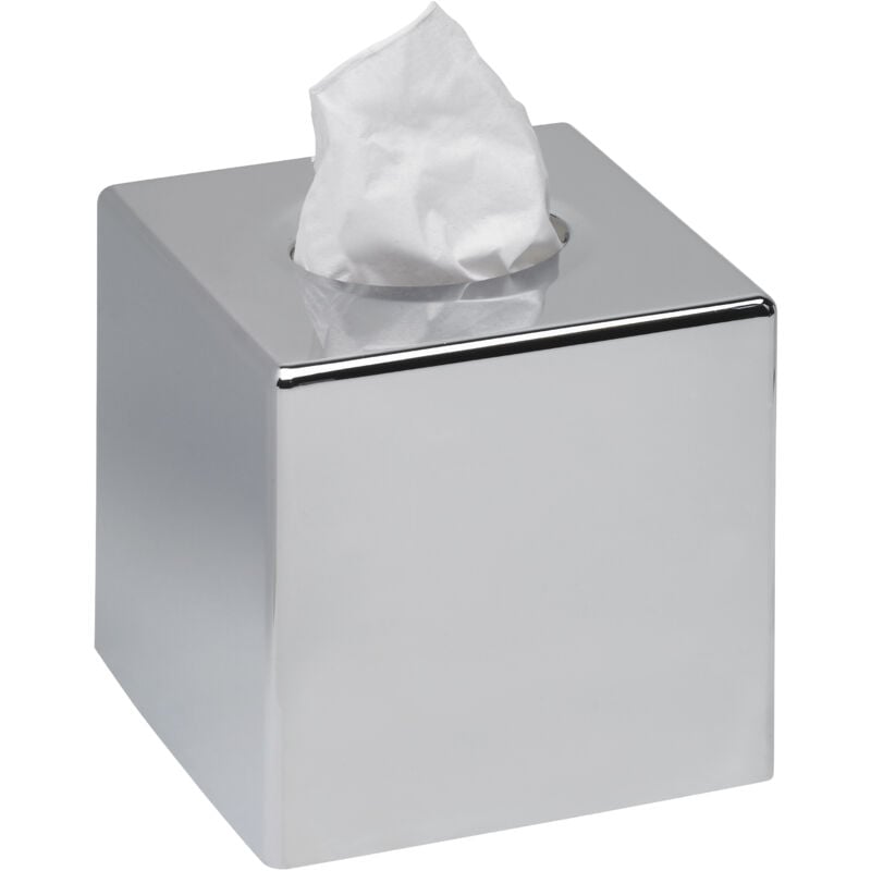 Sanibox boîte mouchoirs carrée chromée - Matériel professionnel - JVD