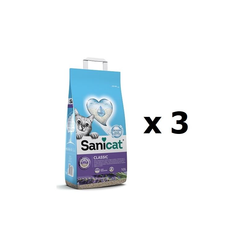 

Sanicat - Classic Lavanda Arena para Gatos, 3 x 10 L