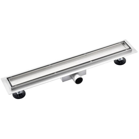 Saniclass 2.0 Caniveau de douche 100cm avec grille à carreler et bride de sol Inox - Inox brossé