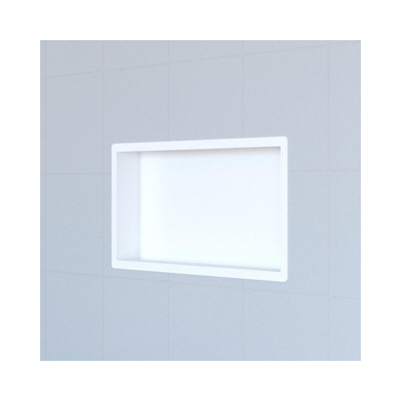 Hide Niche de salle de bains 30x60x7cm inox avec bride d'installation Blanc - Saniclass