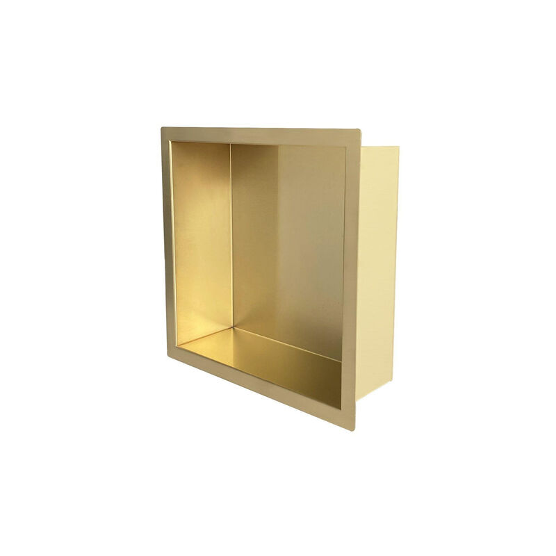 Hide luxe Niche encastrable - 30x30x7cm - avec flasque - or brossé - Saniclass