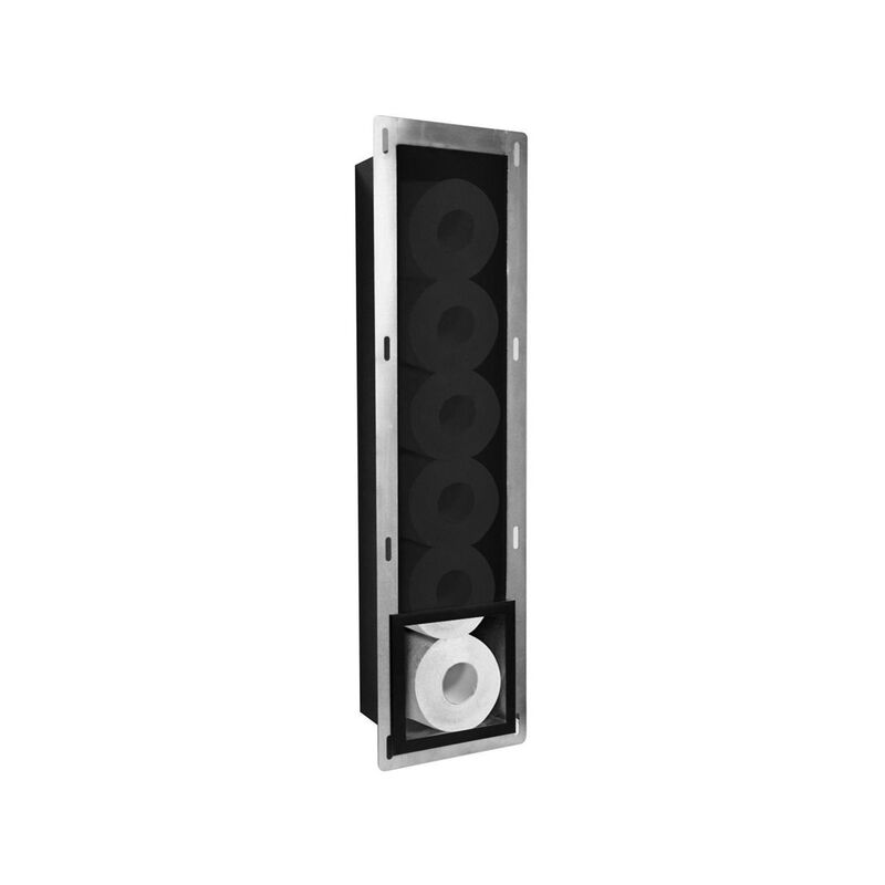 Saniclass Hide Porte-papier toilette réserve Inox Noir mat