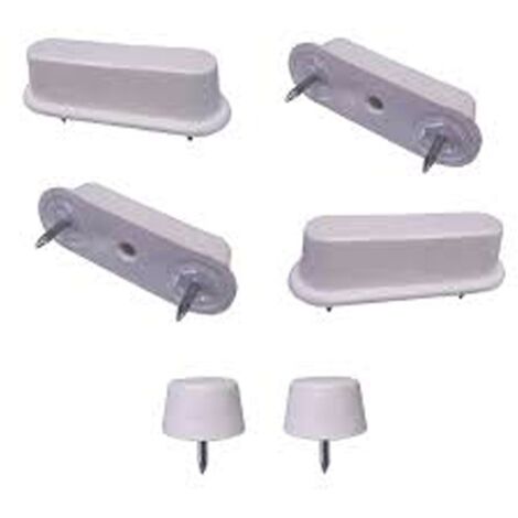 Saniplast - Juego de Parachoques Rectangulares H12, Blanco - Pack de 6 unidades