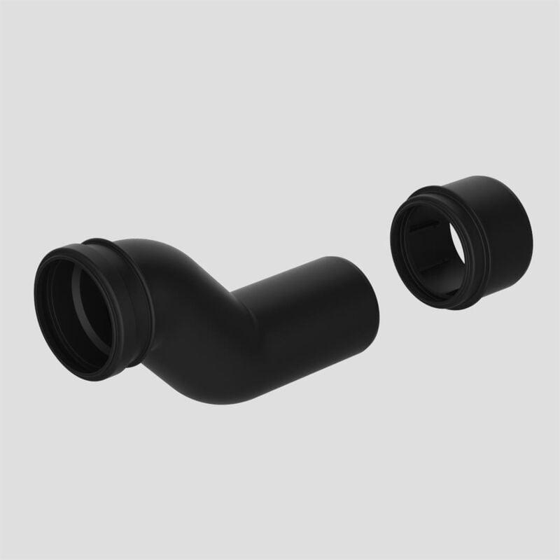 Wc -Anschlussbogen 58937000000 etagiert de 80 mm, noir, dn 90/100 - Sanit