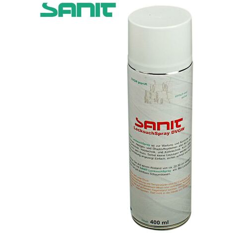SANIT Lecksuchspray 400ml DVGW geprüft, nicht brennbar, für Kontrolle von Gasleitungen