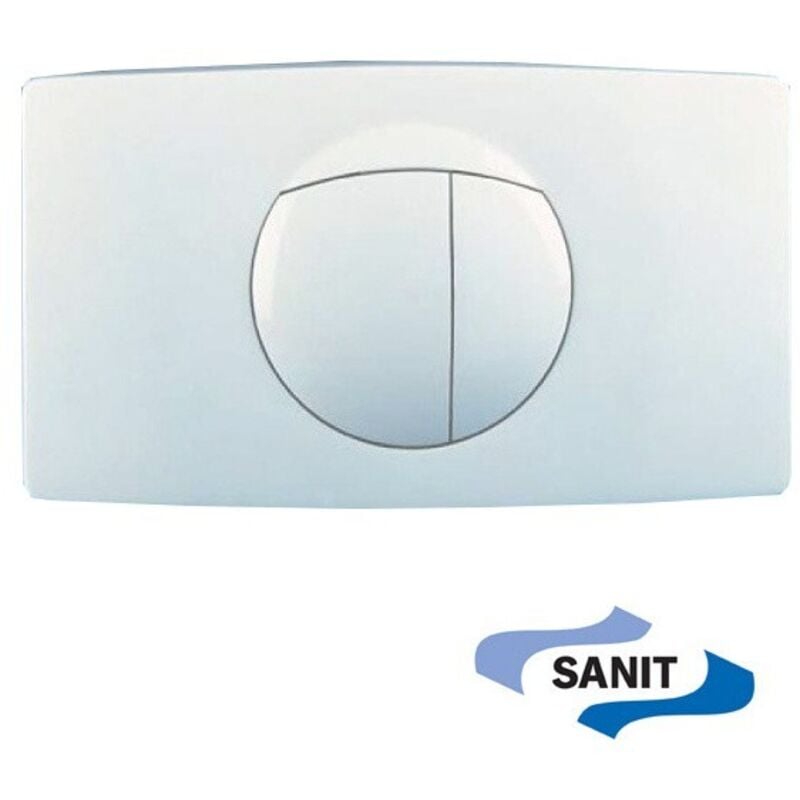 Sanit - Plaque de commande double touche, pour réservoir encastré, blanche