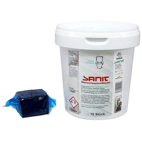 SANIT Wasserkastenwürfel Reinigungswürfel für WC-Spülkasten - 10 Würfel je 50 g - 3056