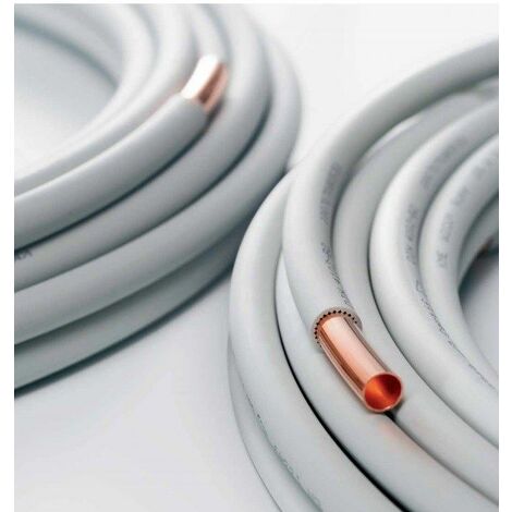Sanitaire-Distribution – Tube cuivre gainé 16 mm – Couronne de 25 m – Résistance accrue pour plomberie et chauffage – Haute qualité