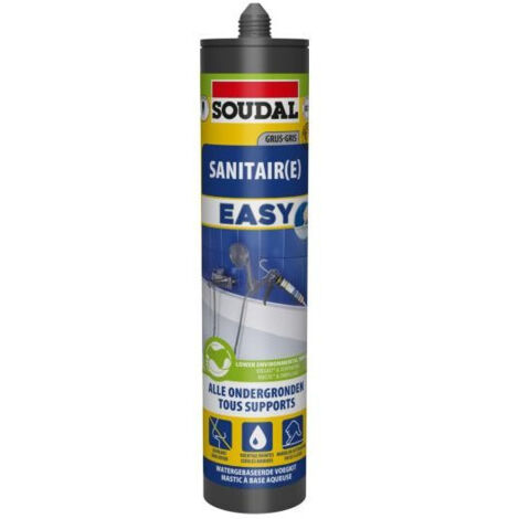 Sanitaire easy - Mastic pour joints sanitaires - Soudal - Cartouche de 290 ml Gris