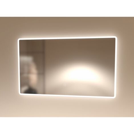 Sanitaire – Miroir rectangulaire antibuée 100cm avec éclairage LED – Visibilité optimale – Technologie anti-buée intégrée – Salle de bain moderne