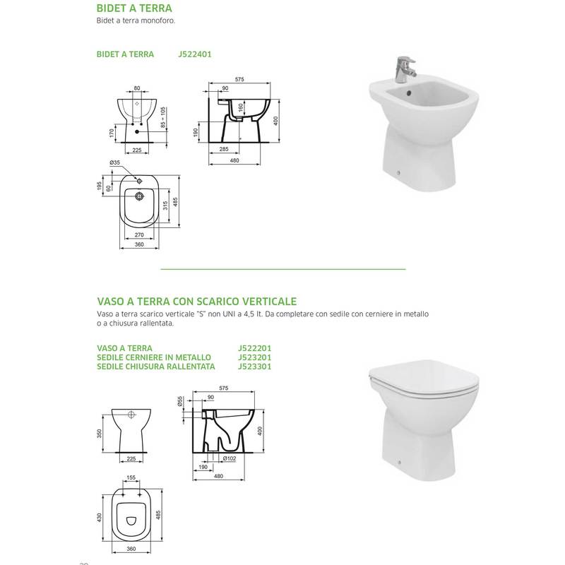 Wc Filo Parete Dolomite.Sanitari A Terra Distanziati Da Parete Dolomite Gemma 2 Wc Bidet E Sedile Soft Close Gemma2 Terra Dist Ss