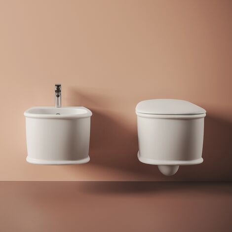 Sanitari Atelier sospesi senza brida cm. 52x37 con sedile slim