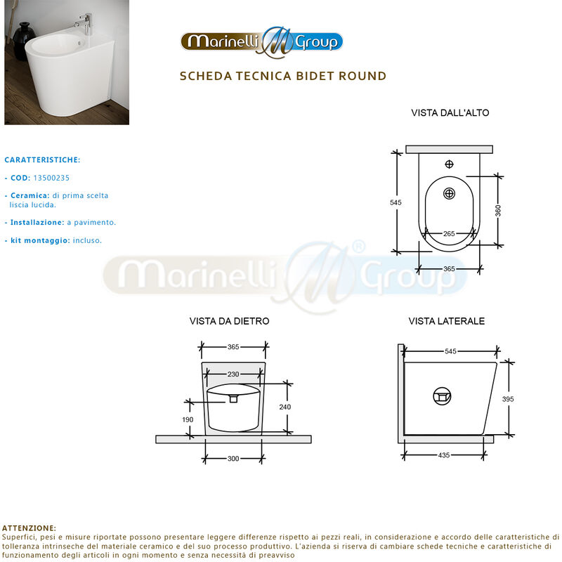 Misure Vaso E Bidet.Sanitari Bagno Bidet E Vaso Wc A Terra Filomuro Rimless In Ceramica Con Sedile Coprivaso Softclose Round 13500235 34