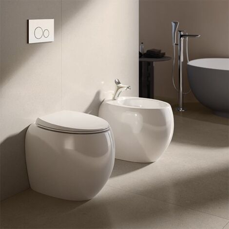 Sanitari filo muro CLOUD Rak Ceramics: WC, Bidet, Copriwater Bianco Opaco
