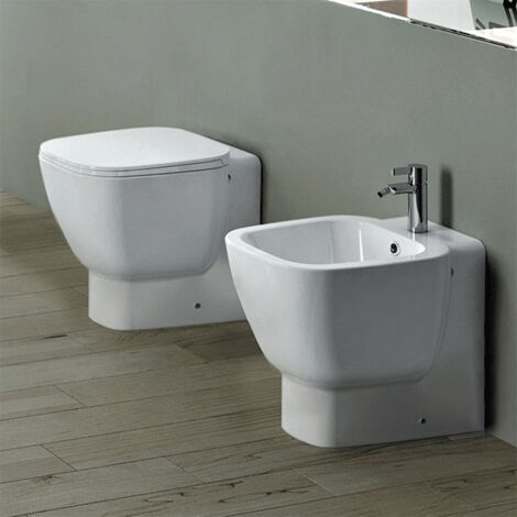 Water/bidet Confort scarico terra cm. 52x36,5 bianco lucido di Ceramic