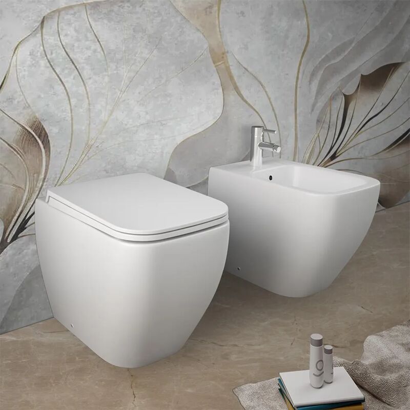 Sanitari Filomuro Bianco Opaco Rimless Rak Serie Metropolitan Copri...