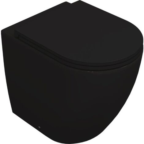 Sanitari filomuro opaco INFINITY: vaso, bidet, copriwater soft-close - Nero Opaco