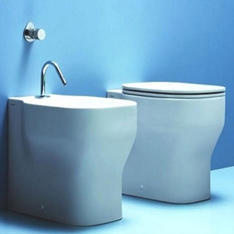 Sanitari Filoparete Ceramica Azzurra Glaze WC + BIDET + SEDILE