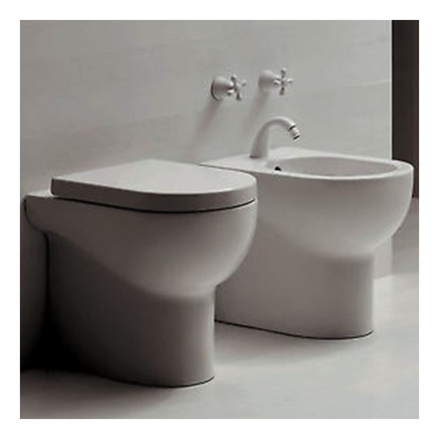 Ceramica Azzurra Serie Nuvola.Sanitari Filoparete Ceramica Azzurra Mini Nuvola Wc Bidet Sedile Nuv46t St