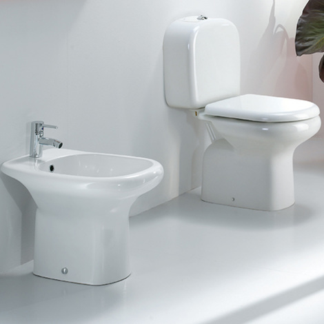 Vasi Monoblocco In Ceramica.Sanitari Monoblocco In Ceramica Vaso Completo Di Cassetta E Bidet Raom