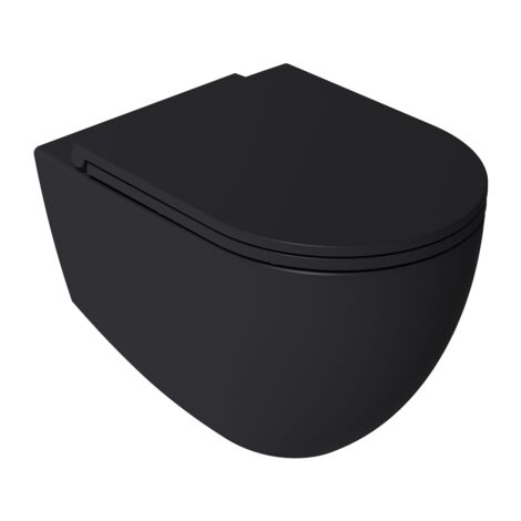 Sanitari sospesi opaco INFINITY: vaso, bidet, copriwater soft-close - Nero Opaco