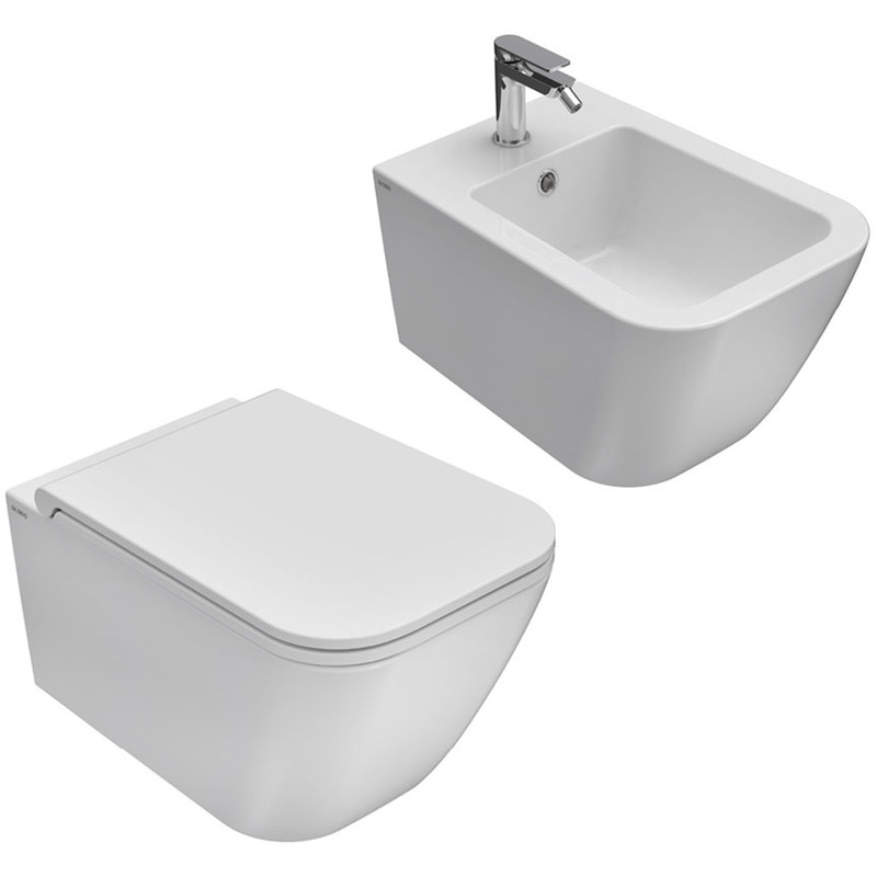 Ceramica Globo Schede Tecniche.Sanitari Sospesi Senza Brida Ceramica Globo Stone 52 Wc Bidet Sedile Soft Close Stones Sb Ss