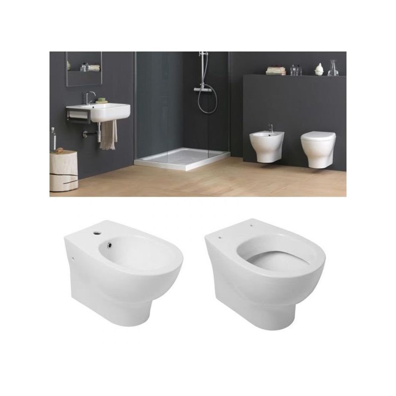 Disegno Ceramica Serie Ovo.Sanitari Sospesi Vaso Bidet E Coprivaso Frizionato Touch 1 Disegno Ceramica Touch1s