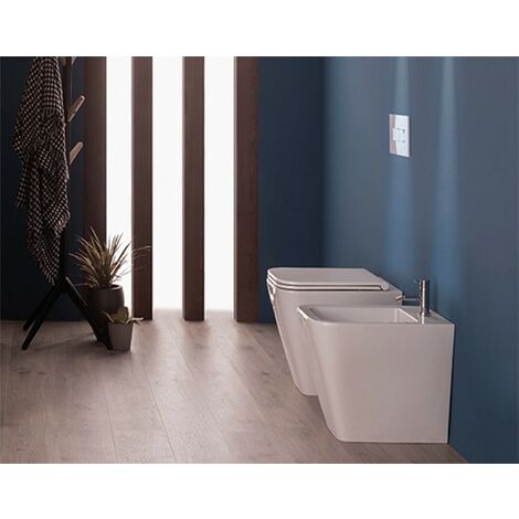 Sanitari Stone filomuro senza brida scarico traslato cm. 52x36
