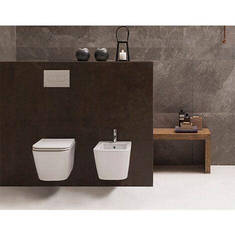 Sanitari Stone sospesi senza brida cm. 52x36 con sedile softclose