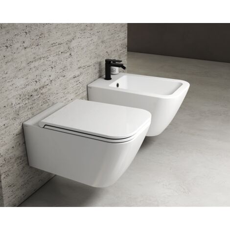 Sanitari Stone sospesi senza brida cm. 56x36 con sedile softclose