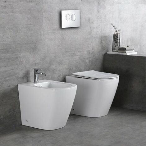 Sanitari a terra filomuro Integra Square Rimless - Iperceramica