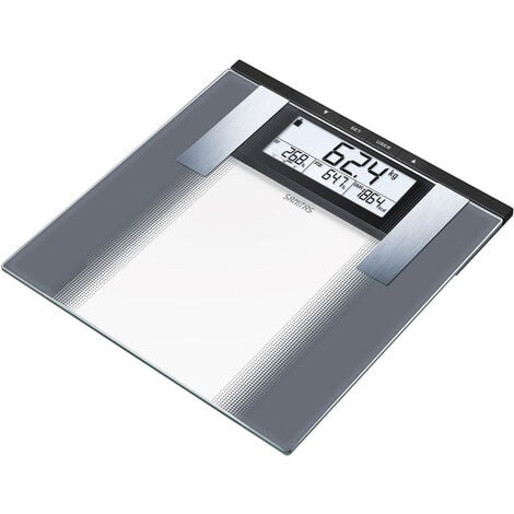 SAMUK Sanitas SBG 21 Körperanalysewaage digital Wägebereich (max.)=180 kg Grau, Glas