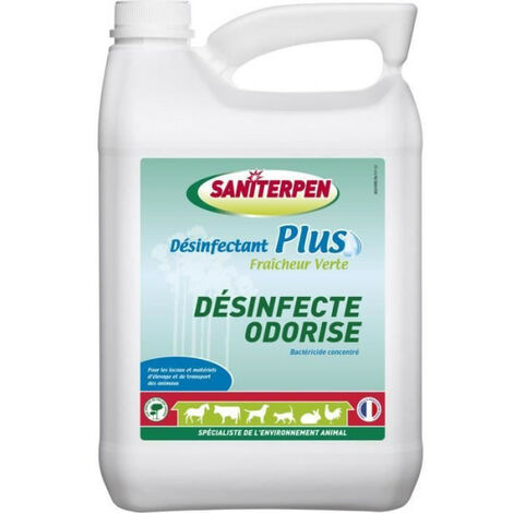 SANITERPEN Plus 5 L- Désinfectant Plus Fraicheur Verte 5L. Bactéricide concentré