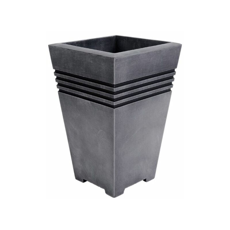 Milano Tall Square Planter Pewter 46cm Height - GN715 - Sankey
