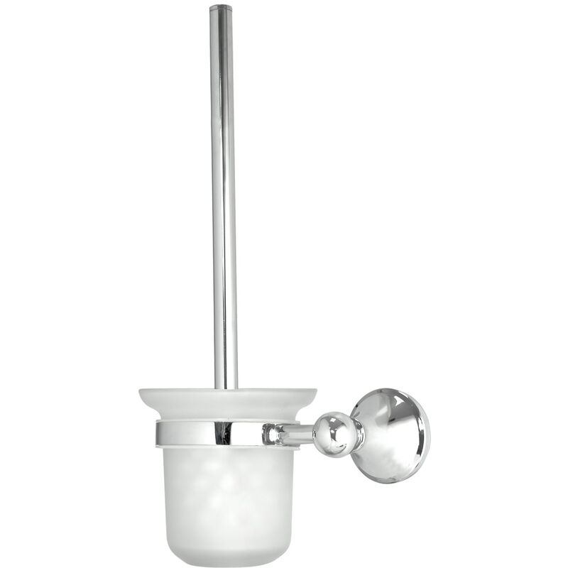 Luxe Brosse de wc Toilette Bain Blanc Chrome - Sanlingo