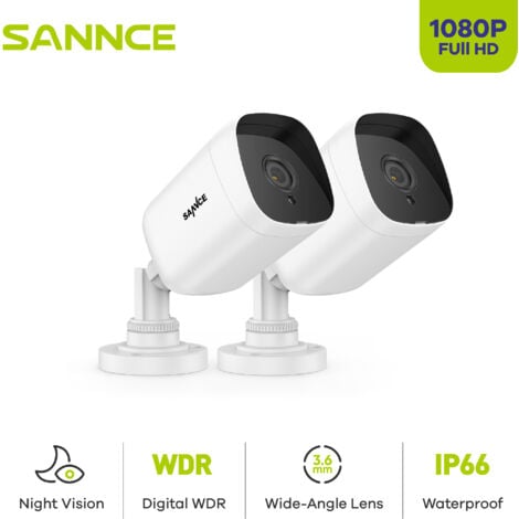 SANNCE 1080P Caméra de Vidéosurveillance Vision Nocturne Extérieure Vidéo Surveillance Sécurité Protection Caméra Kit