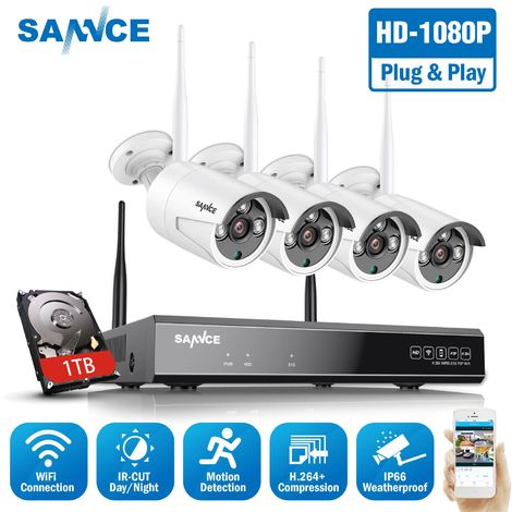 SANNCE 1080p Full HD CCTV DVR Security Camera System with 8CH 5MP-N Super HD DVR 100 ft EXIR 2.0 Night Vision for Outdoor Indoor Videosurveillance Kits 8 Cameras - No Hard Drive