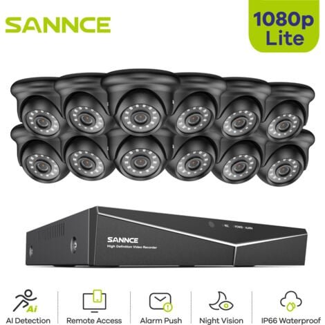 SANNCE 16CH Security CCTV Kit 1080P DVR Outdoor IR Night Vision Cameras Home Surveillance System Remote Monitor