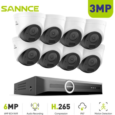 SANNCE 2K 8CH Outdoor IR Network Camera System with Smart Playback Night Vision